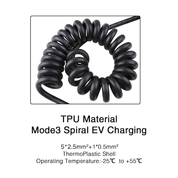 11KW 16A 3Phase Type 2 to Type 2 كابل شحن حلزوني-2