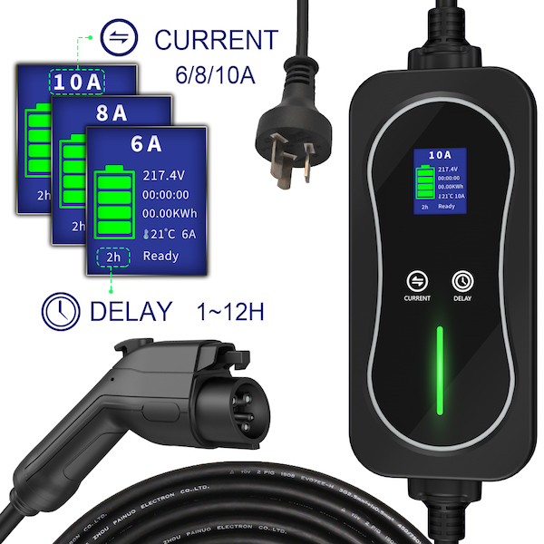 2,2KW 6A 8A 10A Тип 1 Пренослив EV полнач-2