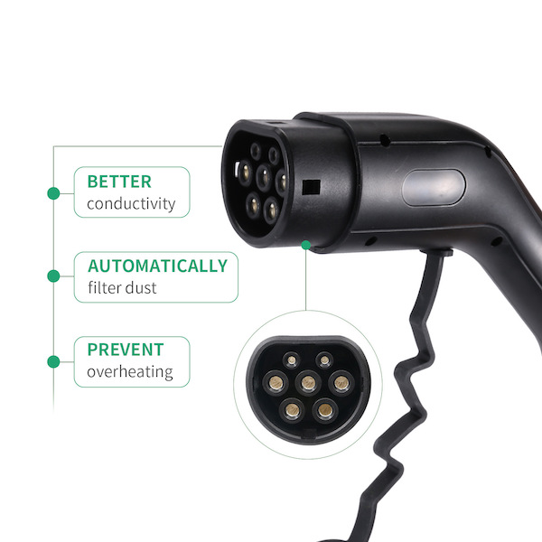 Cargador EV portátil conmutable de 22KW trifásico 10A a 32A-4