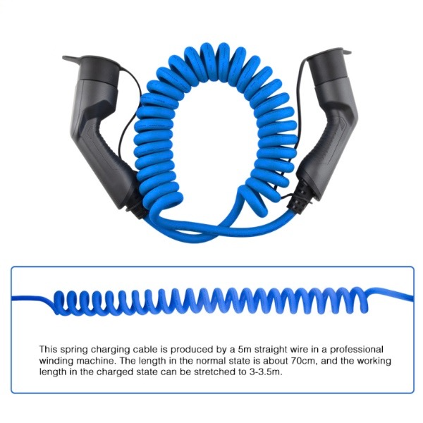 3,5KW 16A tip 2 do tip 2 spiralni kabel za punjenje