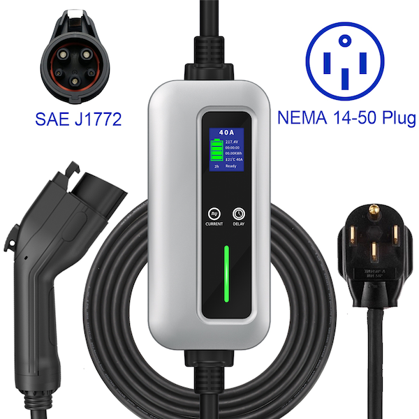 9.8KW 16A ho isa ho 40A Mofuta o Fetohang oa 1 Level 2 Portable EV Charger-2