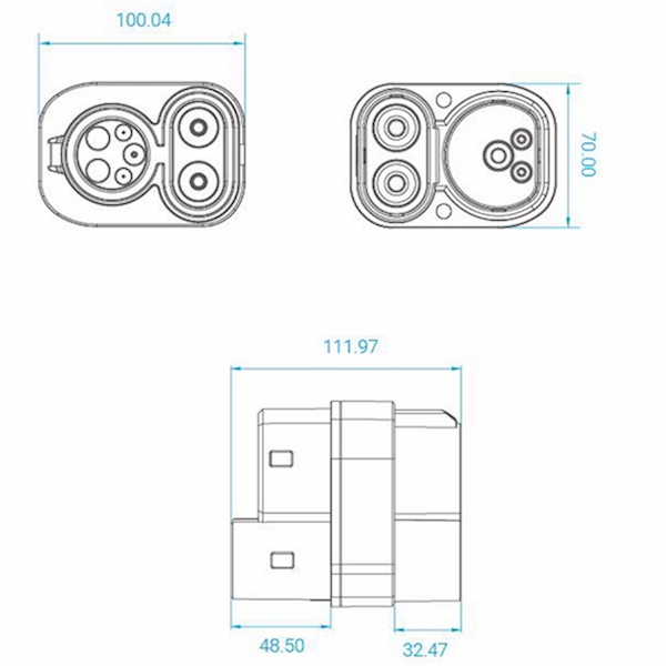 Adaptador CCS2 a CCS1 DC EV-1