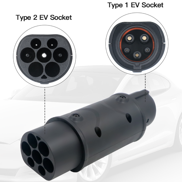 Tipe 2 tot Tipe 1 AC EV Adapter-1